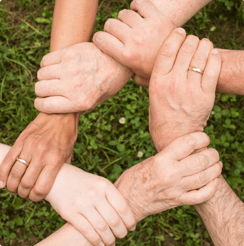 hands in a circle